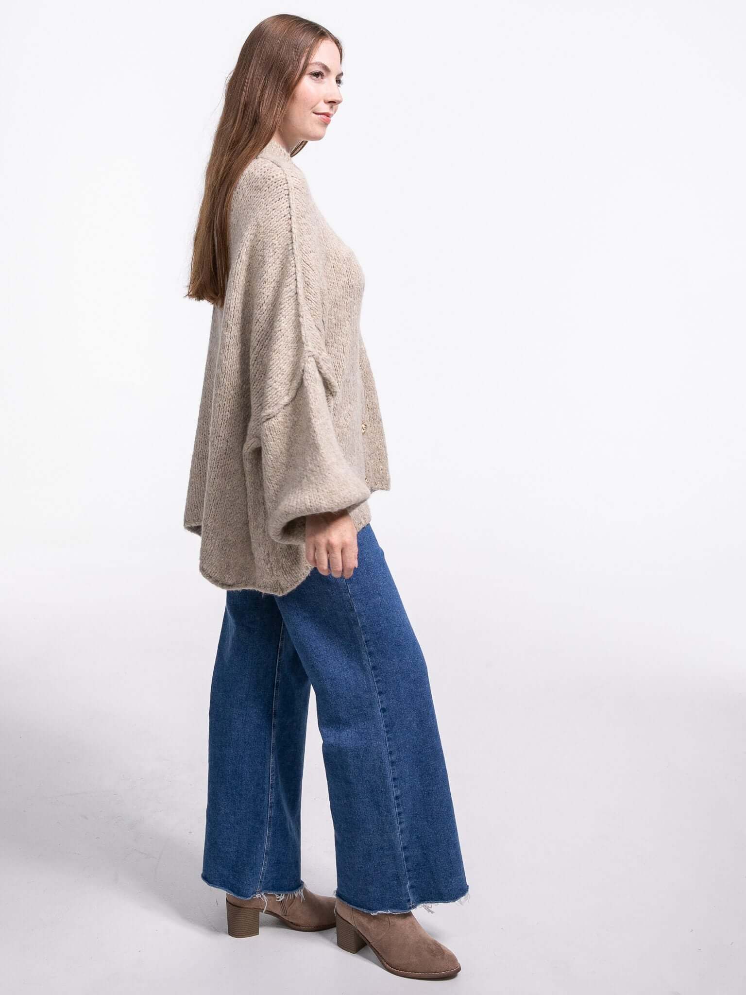 Cardigan "Elle" in Taupe
