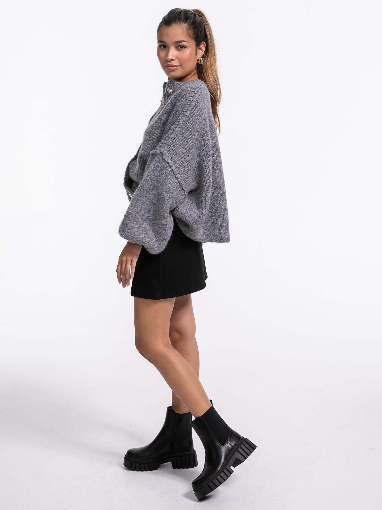 Cardigan "Alana" in Dunkelgrau