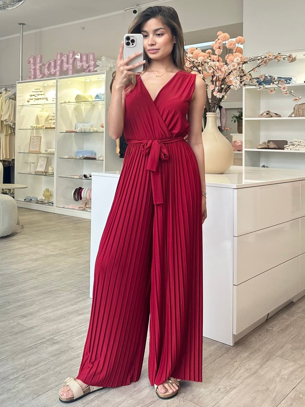 Plissee-Overall "Yuna" in Red