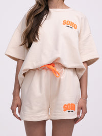 Kurzarm Sweater "Soho" in Beige
