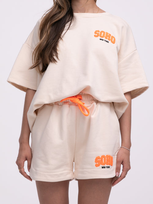 Kurzarm Sweater "Soho" in Beige