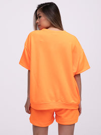 Kurzarm Sweater "Soho" in Orange