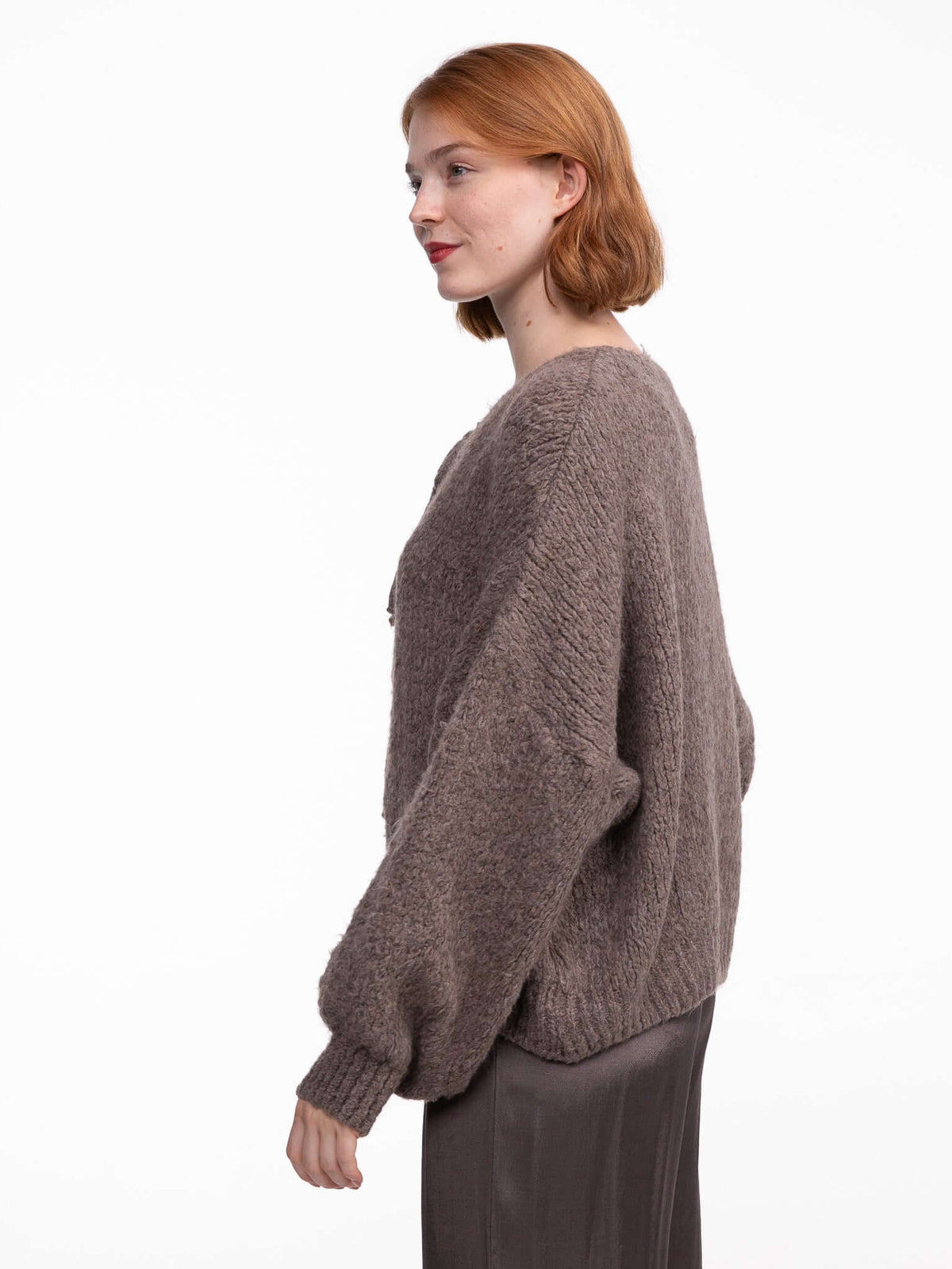 Bow-Cardigan "Iliya" in Hazelnut