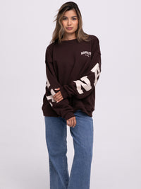 Sweater "Namaste" in Braun