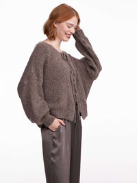 Bow-Cardigan "Iliya" in Hazelnut