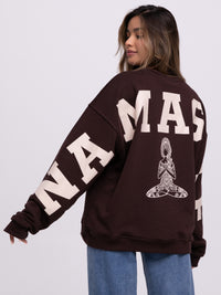 Sweater "Namaste" in Braun