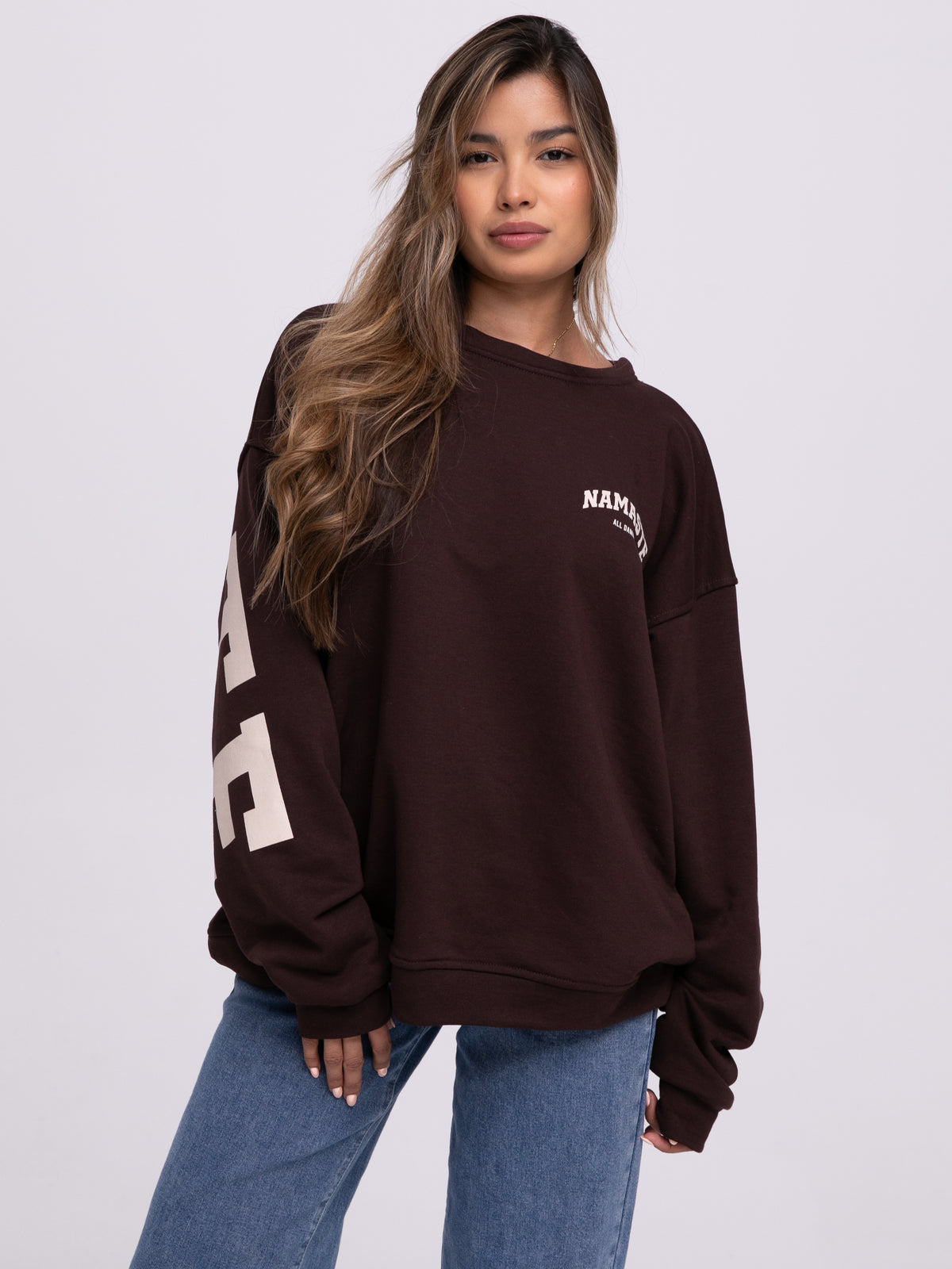 Sweater "Namaste" in Braun