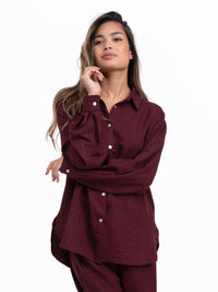 Bluse "Agatha" in Burgundy