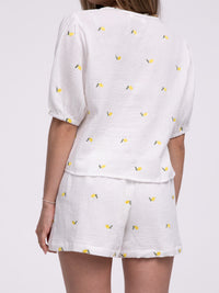 Musselin-Bow-Bluse "Lemon"