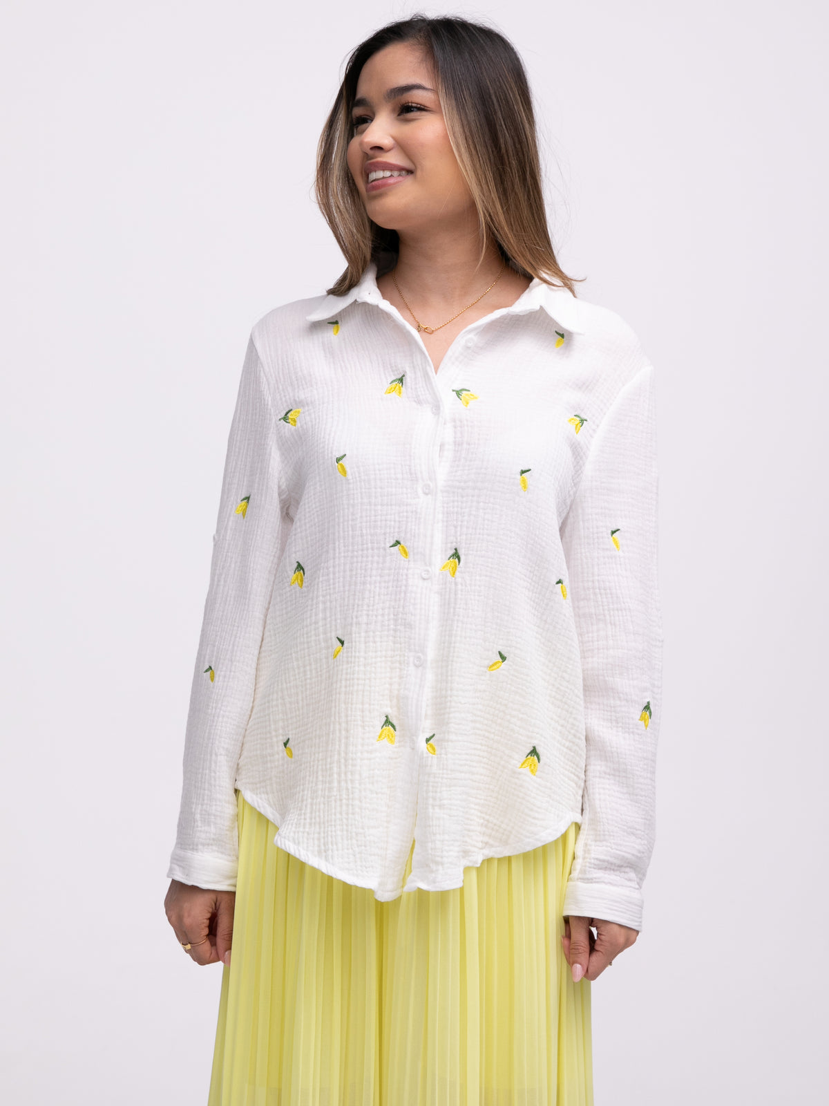 Musselin-Bluse "Sunny Lemons"