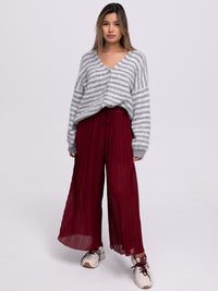 Plisseehose "Liliane" in Burgundy