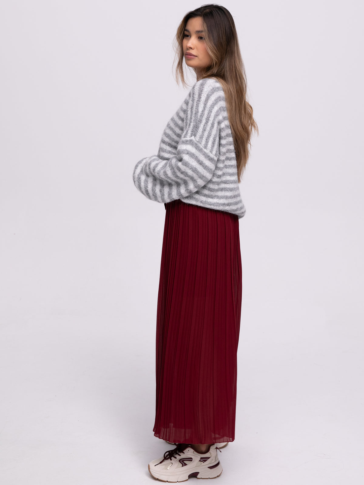 Plisseehose "Liliane" in Burgundy