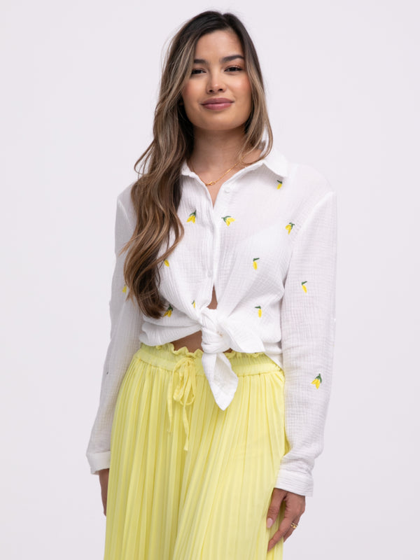 Musselin-Bluse "Sunny Lemons"