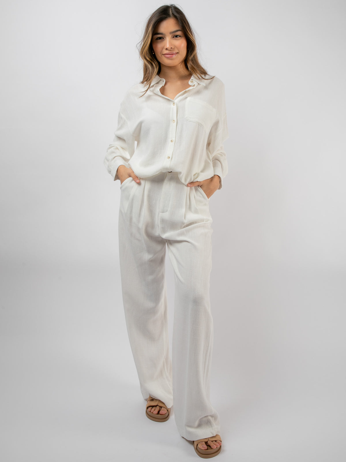 Leinenhose „Madlina“ in Weiss