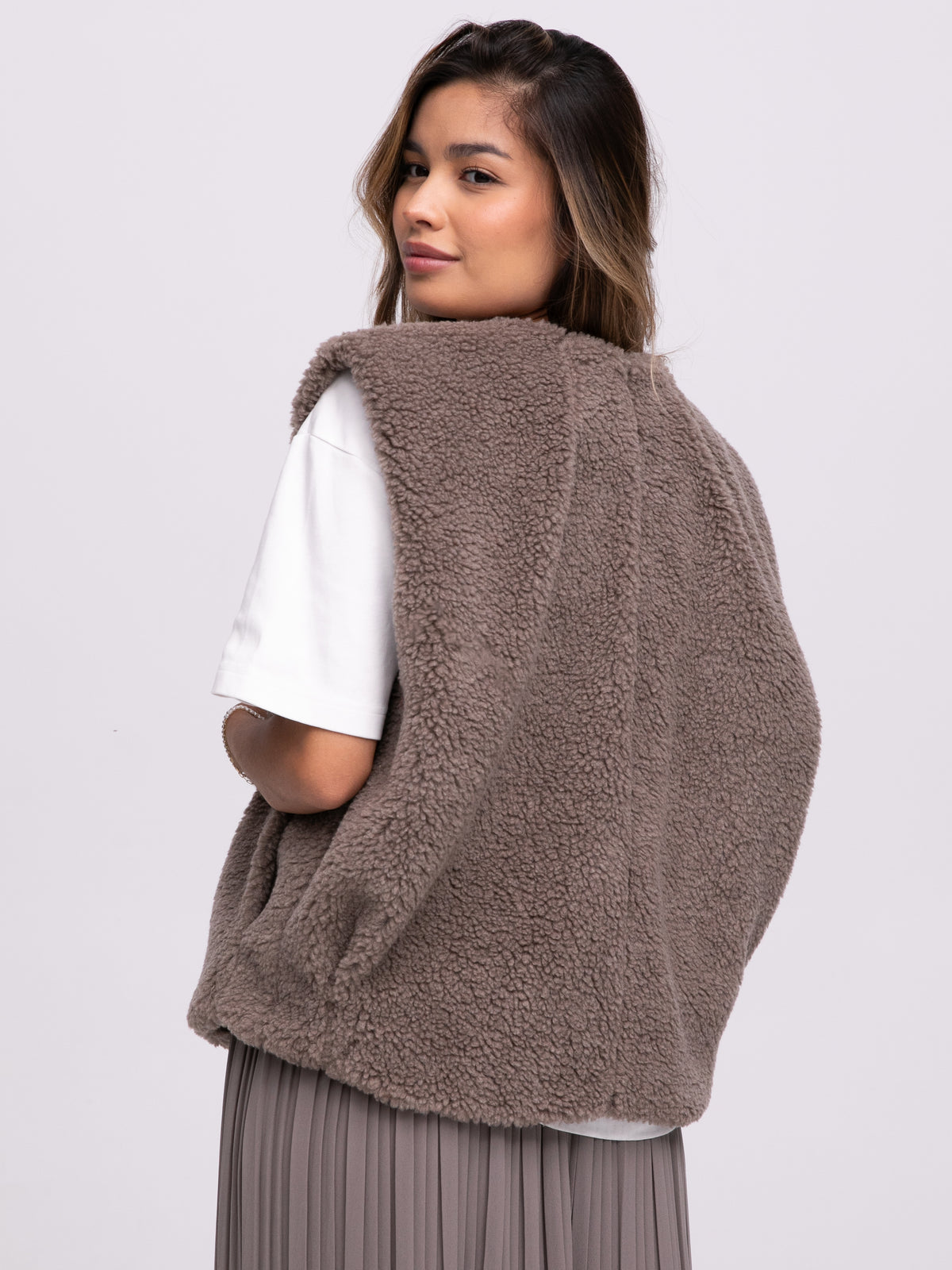 Teddyweste "Lori" in Mocca