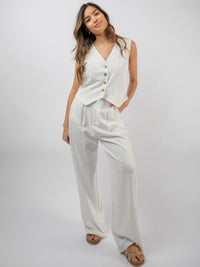 Leinenhose „Madlina“ in Weiss