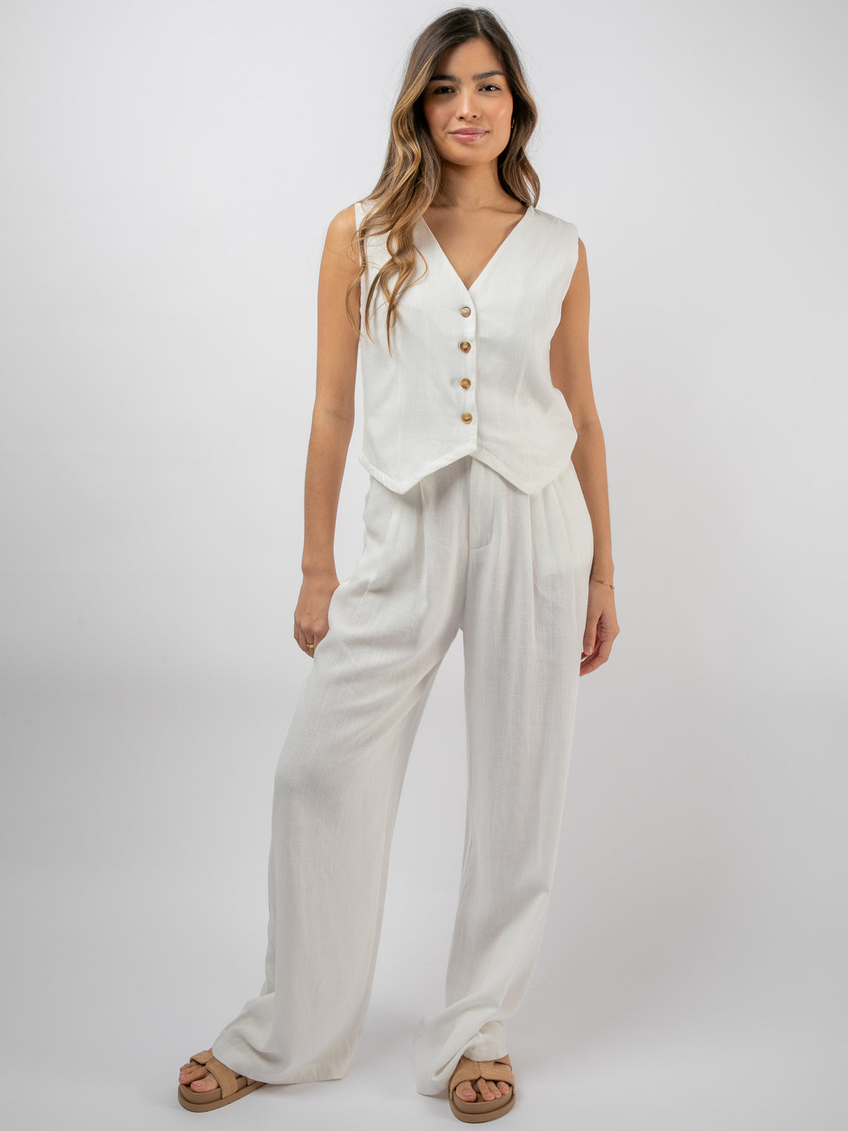 Leinenhose „Madlina“ in Weiss