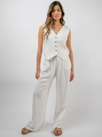 Leinenhose „Madlina“ in Weiss