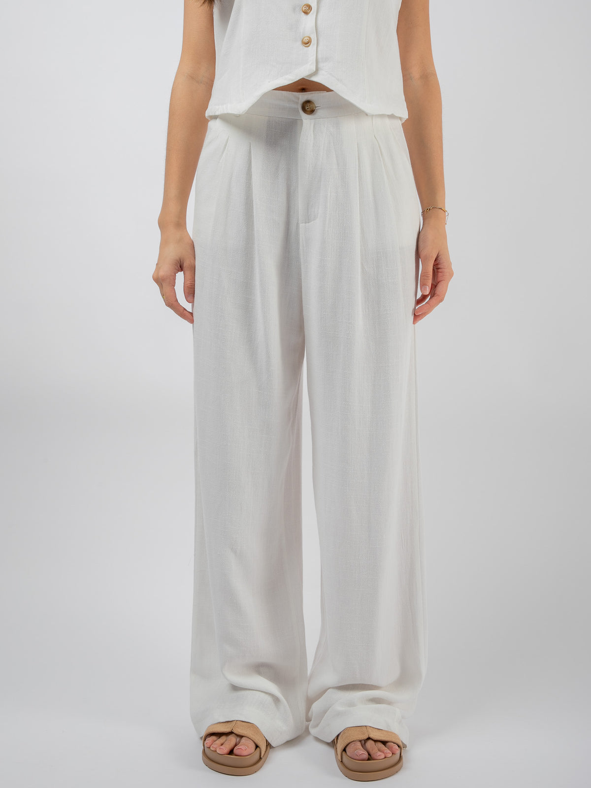 Leinenhose „Madlina“ in Weiss