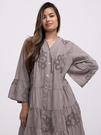 Baumwollkleid "Holly" in Taupe
