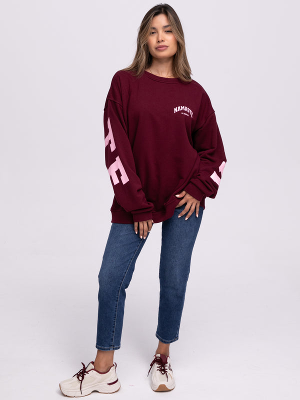 Sweater "Namaste" in Burgundy