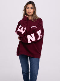 Sweater "Namaste" in Burgundy