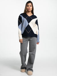 Strick-Pullover "Emma" in Blau