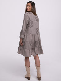 Baumwollkleid "Holly" in Taupe