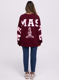 Sweater "Namaste" in Burgundy