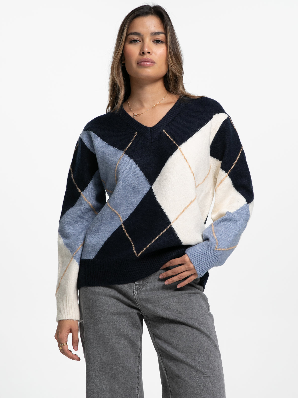 Strick-Pullover "Emma" in Blau