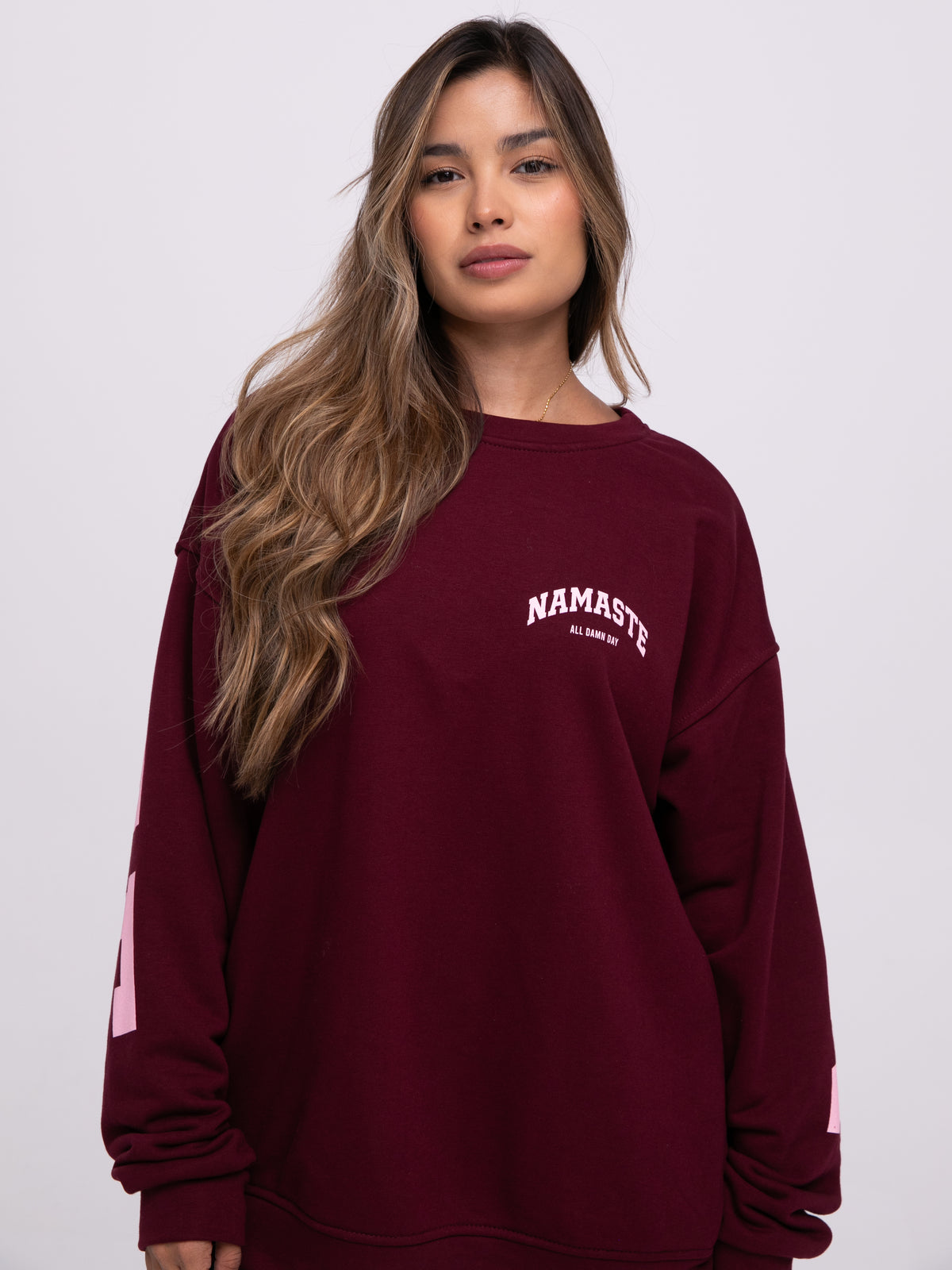Sweater "Namaste" in Burgundy