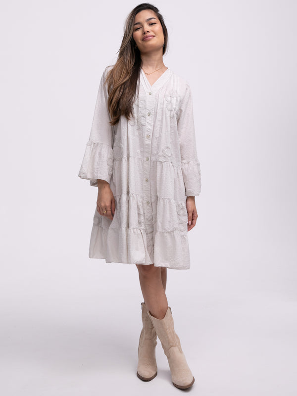 Baumwollkleid "Holly" in Creme