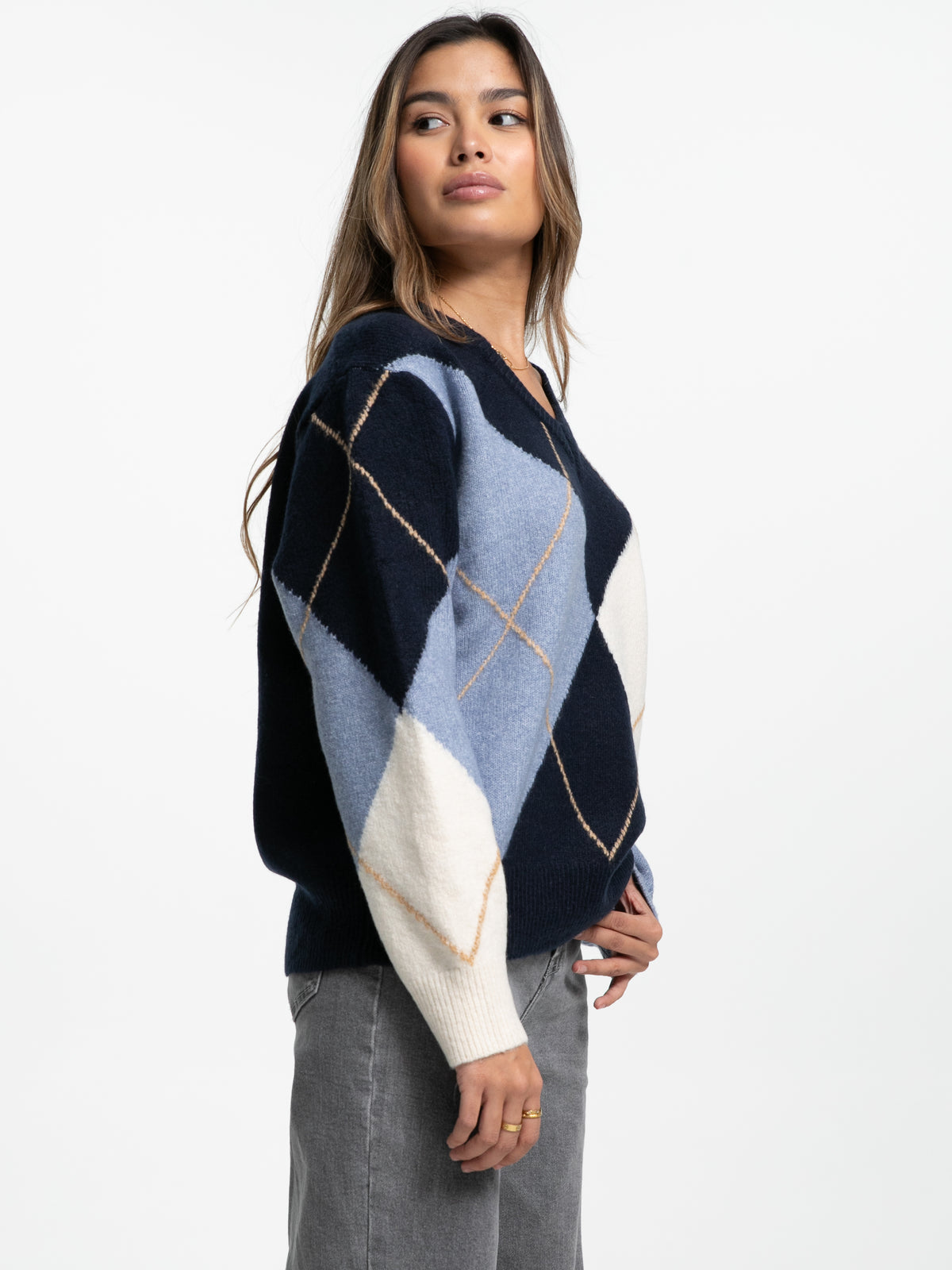 Strick-Pullover "Emma" in Blau