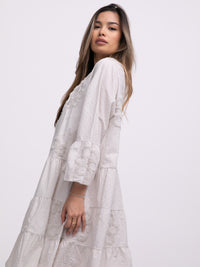 Baumwollkleid "Holly" in Creme