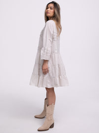 Baumwollkleid "Holly" in Creme