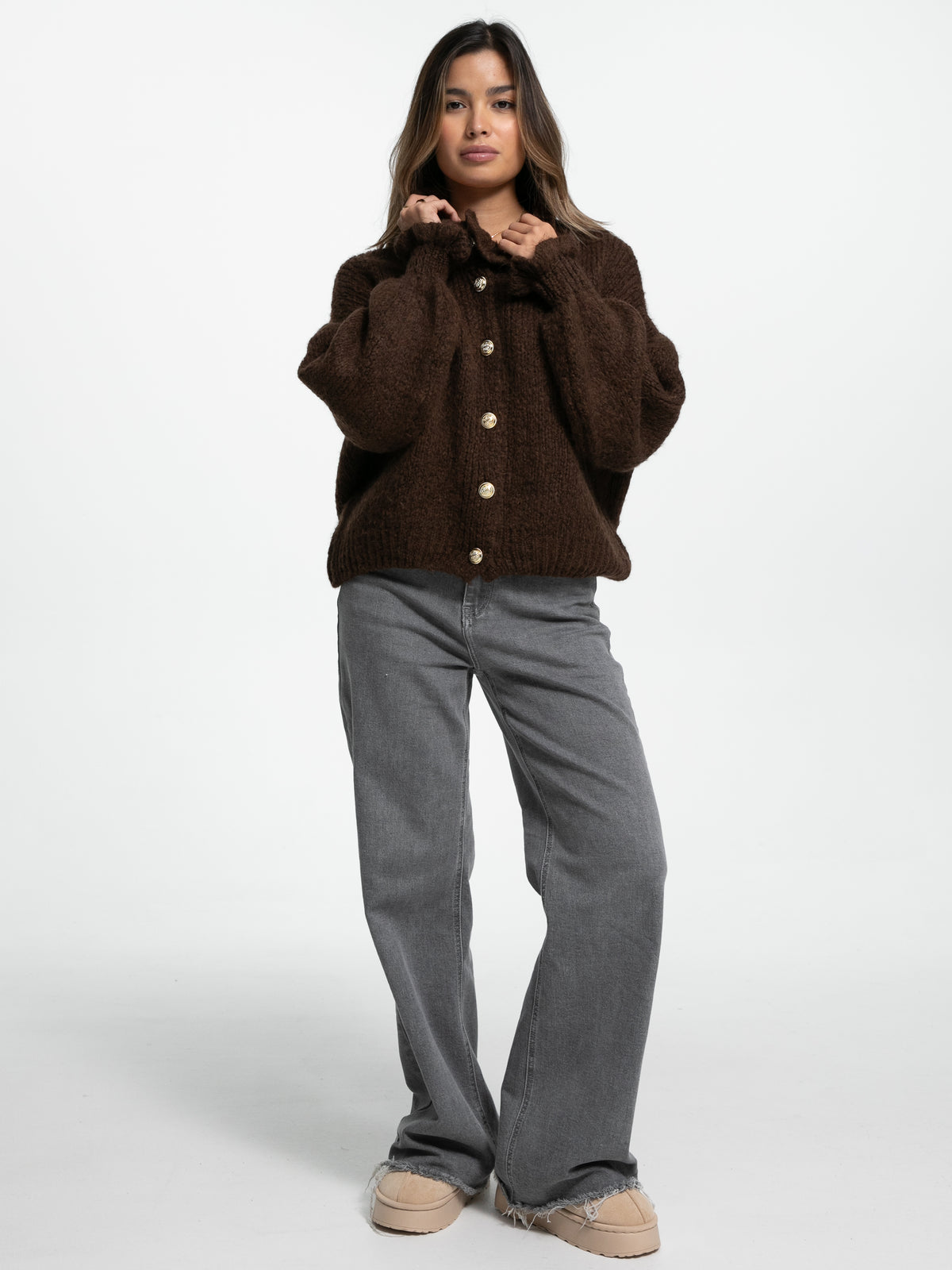 Cardigan "Melina" in Braun