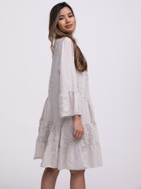 Baumwollkleid "Holly" in Creme