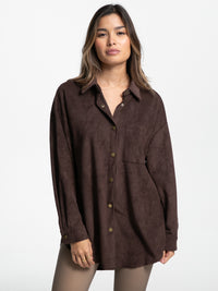 Bluse in Wildlederoptik "Valerie" in Braun