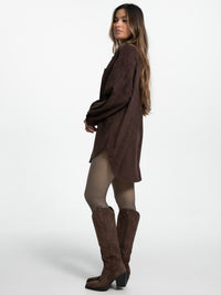 Bluse in Wildlederoptik "Valerie" in Braun