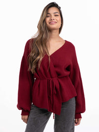 Wickelpullover "Lissy" in Burgundy