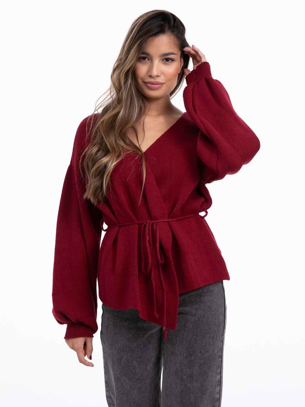 Wickelpullover "Lissy" in Burgundy