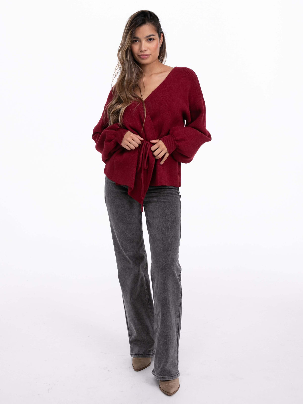 Wickelpullover "Lissy" in Burgundy