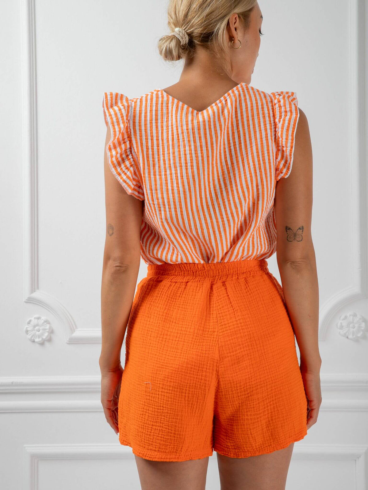 Musselin-Shorts „Tami“ in Orange