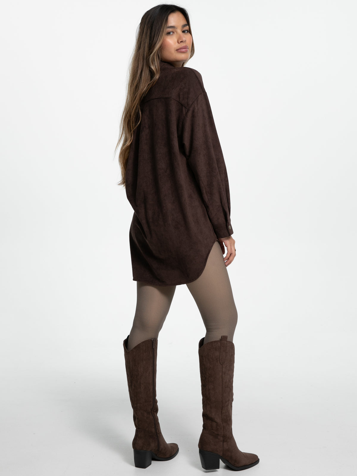 Bluse in Wildlederoptik "Valerie" in Braun