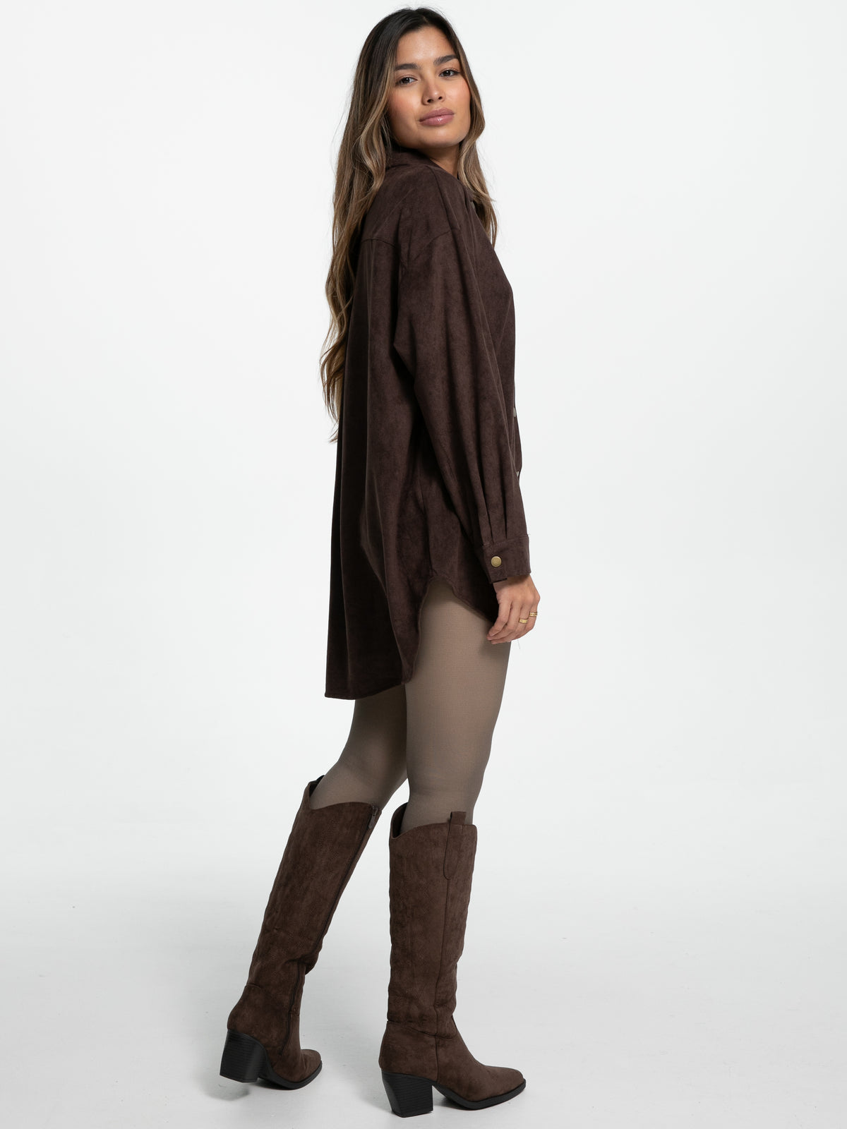 Bluse in Wildlederoptik "Valerie" in Braun