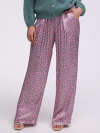 Satinhose „Sydney“ in Leo Rosa/Grün