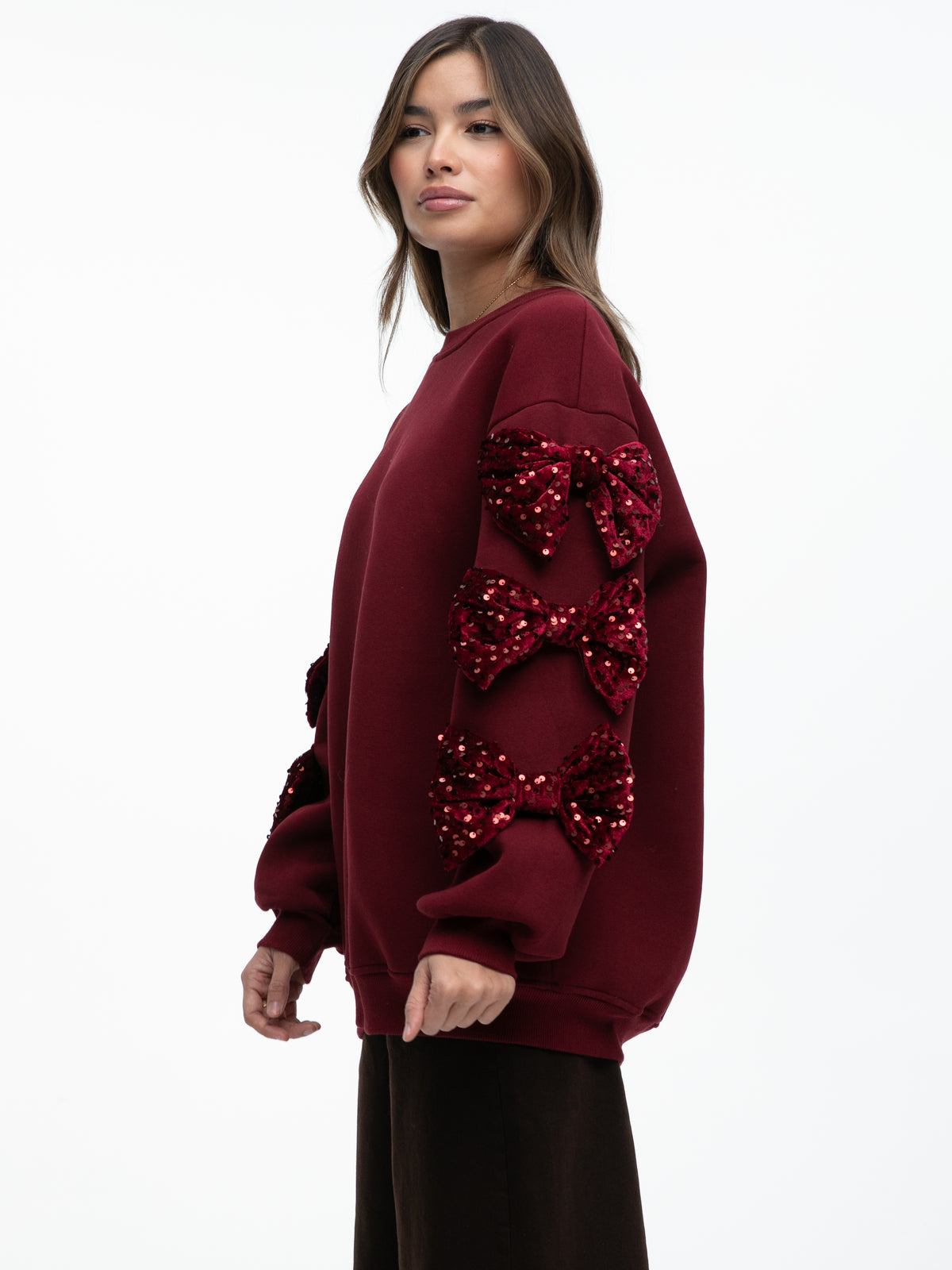 Pullover "Bow" in Burgundy