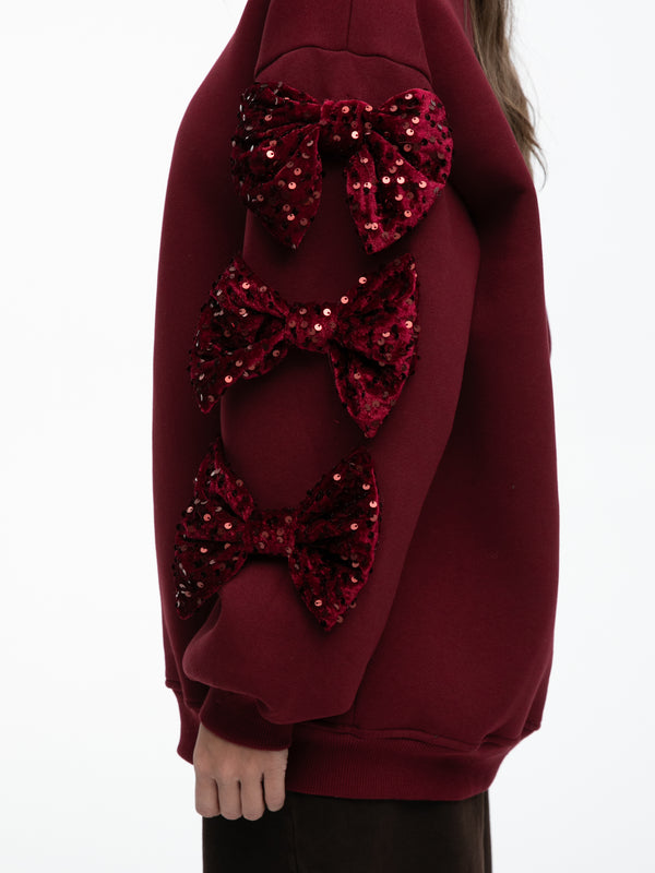 Pullover "Bow" in Burgundy