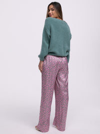 Satinhose „Sydney“ in Leo Rosa/Grün