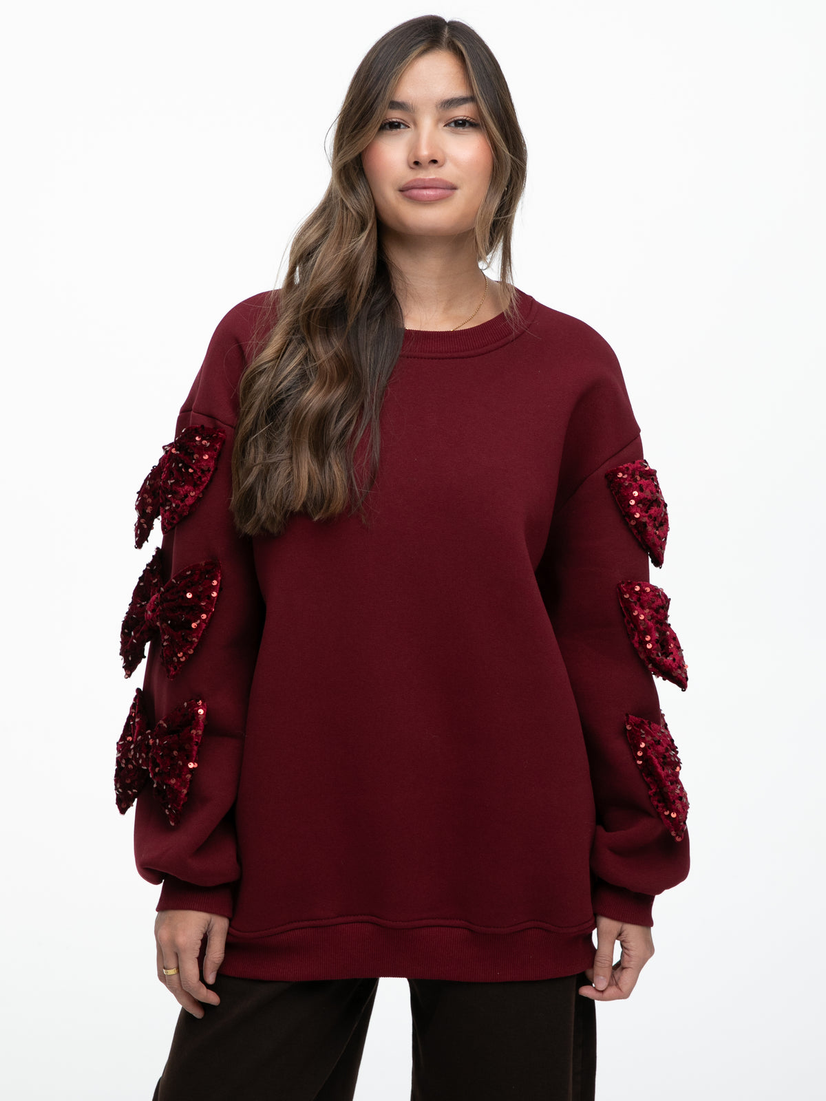 Pullover "Bow" in Burgundy